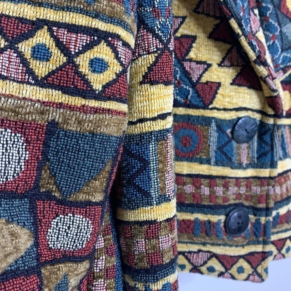 To Die For || 100% Cotton Vintage Cropped Woven Tapestry Southwestern Jacket S